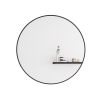 24" Wall Round Circle Mirror Bathroom Make Up Vanity Mirror - Black