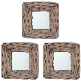 Mirrors 3 pcs 5.9"x5.9" Wicker