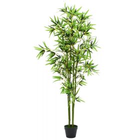 Artificial Bamboo Plant with Pot 68.9" Green