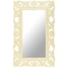 Hand Carved Mirror White 31.5"x19.7" Solid Mango Wood