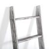 Farmhouse 4.5 Ft Wall Leaning Wood Blanket Quilt Storage Ladder Towel Rack, Bathroom Bedroom Decorative Shelf - Vintage White XH