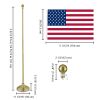 6FT Golden Telescoping Al Flag Pole With US Flag & Ball