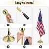 6FT Golden Telescoping Al Flag Pole With US Flag & Ball