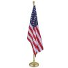 6FT Golden Telescoping Al Flag Pole With US Flag & Ball