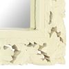 Hand Carved Mirror White 31.5"x19.7" Solid Mango Wood