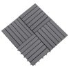 Decking Tiles 10 pcs Gray Wash 11.8"x11.8" Solid Acacia Wood