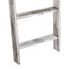 Farmhouse 4.5 Ft Wall Leaning Wood Blanket Quilt Storage Ladder Towel Rack, Bathroom Bedroom Decorative Shelf - Vintage White XH