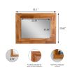 Solid Teak Wood Wall Mounted Mirror for Bathroom,Bedroom, HD Makeup Mirror,Decror Wall Mirror