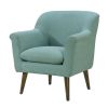 Shelby Aquamarine Teal Woven Fabric Oversized Armchair