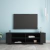 TV Stand for TVs up to 65-Inch Flat Screen, Mid-Century Modern Entertainment Center with 8 Open Shelves, Universal TV Storage Cabinet for Living Room