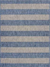 Home Decor Indoor/Outdoor Accent Rug Natural Stylish Classic Pattern Design (Color: Grey & Blue, size: 7'9" X 9'9")