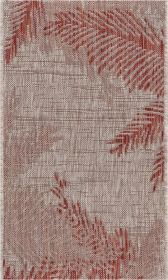 Home Decor Indoor/Outdoor Accent Rug Touch Of Palm Accent Rug (Color: Red | Beige, size: 5'0" X 7'0")