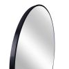 SDKOA Large Round Mirror 32 Inch with Black Aluminum Frame for Wall Decor;  Bathroom Big Circle Mirror Modern Style Wall Hanging for Bedroom;  Living