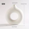 1pc; White Ceramic Vase White Vases For Decor; Modern Home Decor Vase; Boho Vases For Decor; Circle Vase; Round Vase; Donut Vase; Decorative Vase